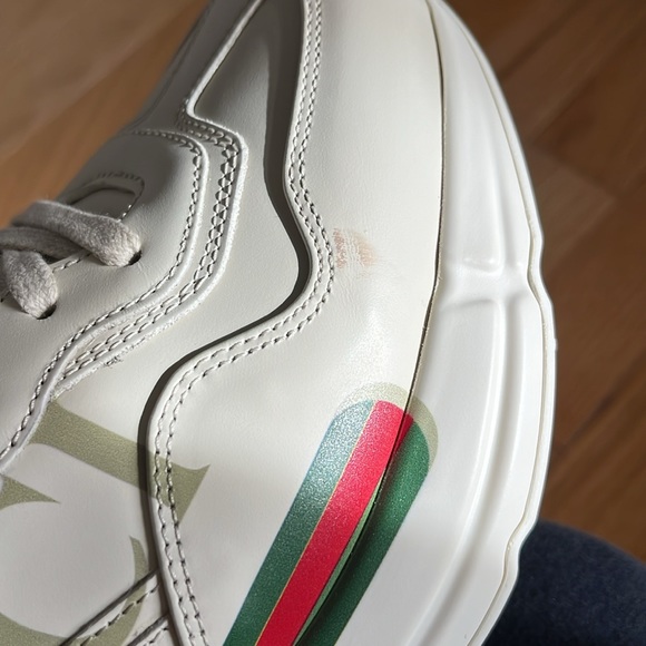 Gucci Logo Rhyton Leather Sneaker W10/ M7 - Picture 7 of 10